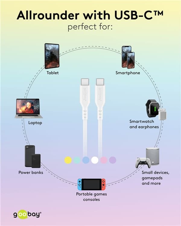USB-C™-silikonikaapeli, 1,5 m, violetti