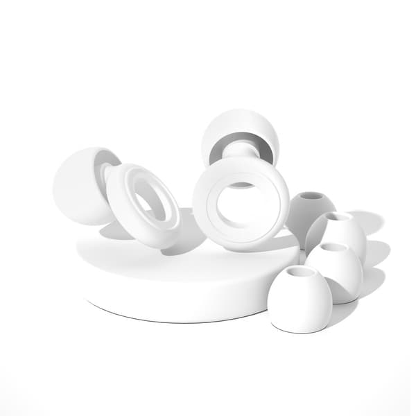 Brusreducerande öronproppar med fodral White
