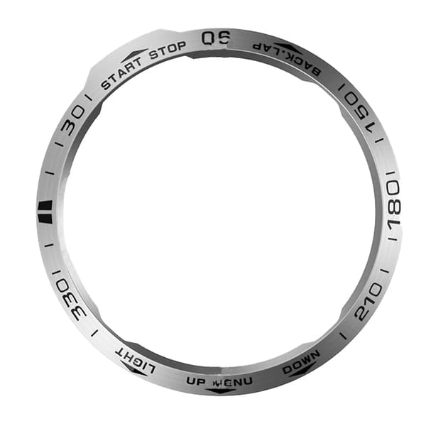 Stilfuld sølvramme til Garmin Fenix 6X - Sorte inskriptioner