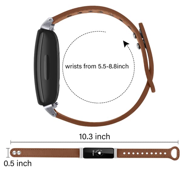 Kellon ranneke aitoa nahkaa Brown Fitbit Inspire 2