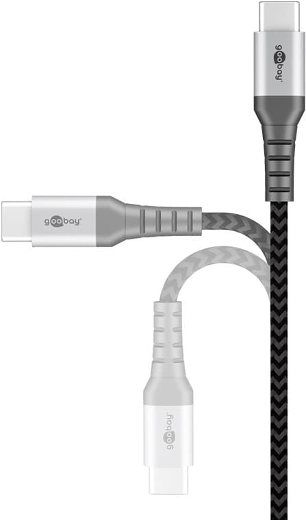 USB-C™ til USB-C™ tekstilkabel med metalstik 2 m