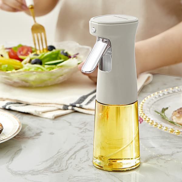 240 ml lasinen öljysuihkepullo - Keittiön suihkepullo White