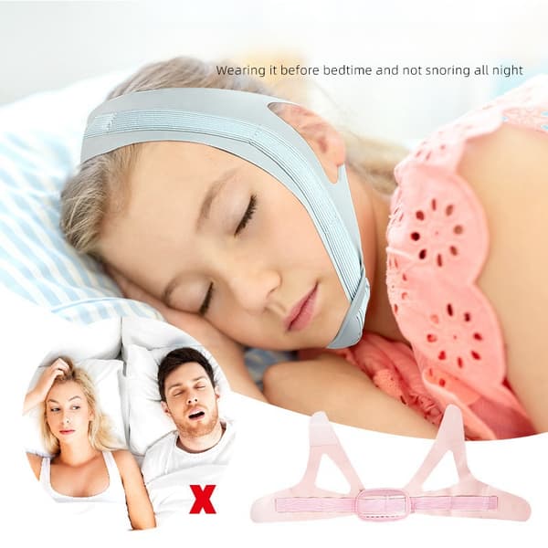 Anti-snorken silikone rem med elastisk støtte