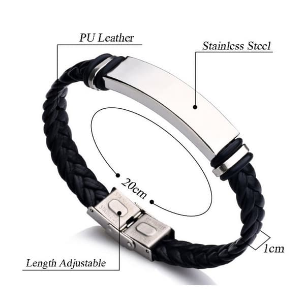 Flätat armband Black
