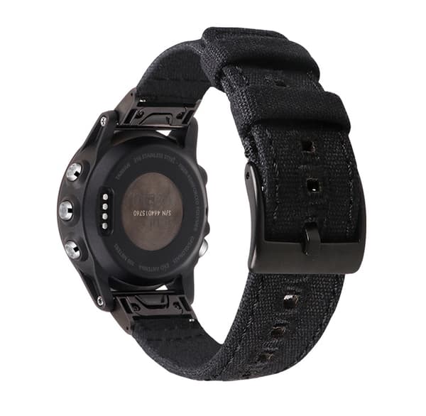 Kangasranneke Garmin-kellolle Black M