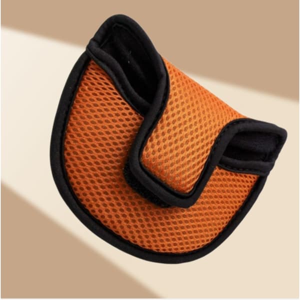 Mesh Semicircle Golf Putter Head Cover - Breathable Nylon Mesh Putter Protector Orange