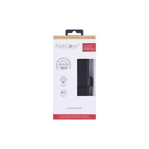 Lompakko iPhone 12 Mini Säteilysuojattu Flipcover RFID Musta