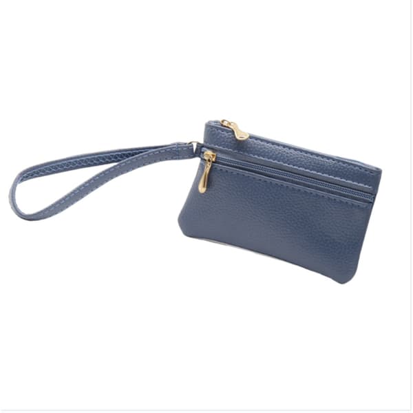Chic Damplånbok med Dubbel Dragkedja Blue