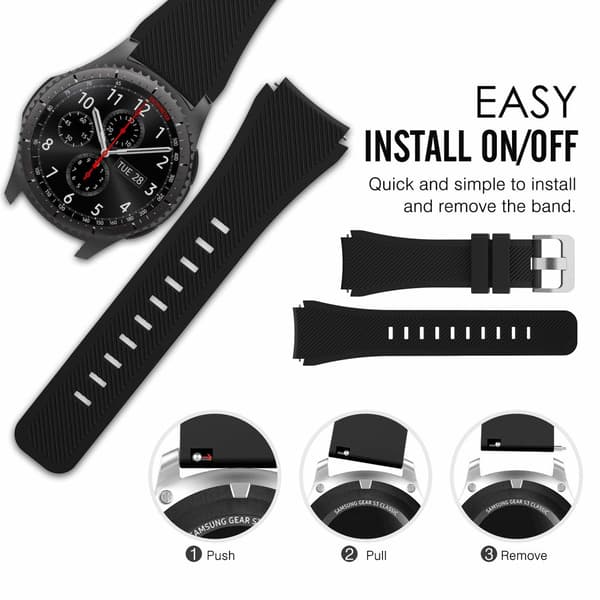 Samsung Gear S3 Frontier / Classic armbånd - sort