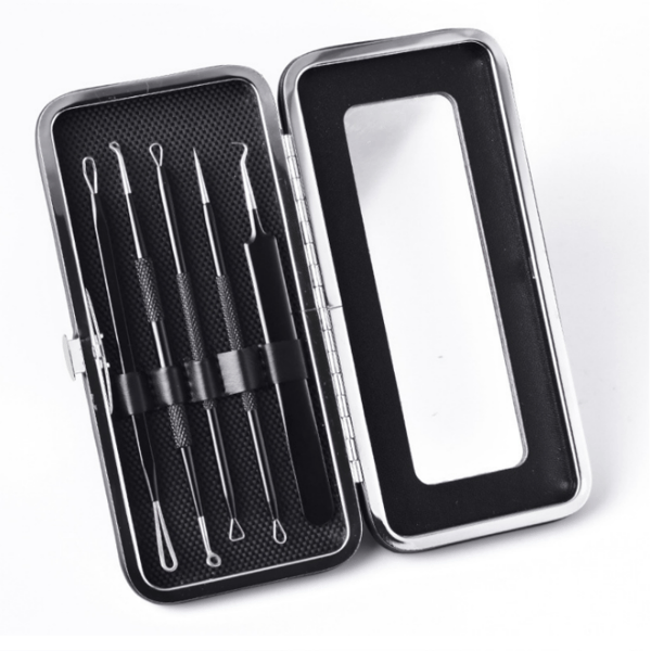 5-pack Blackhead Remover Acne Needle Tools Kit Black
