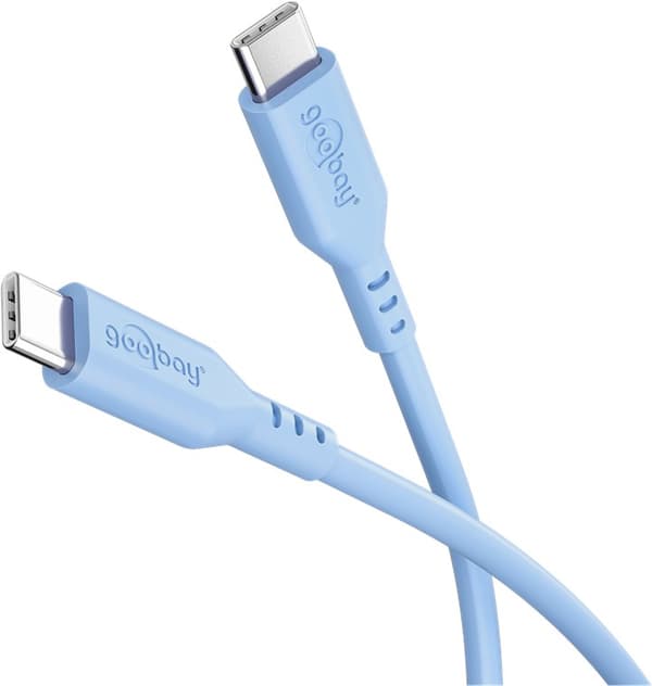 USB-C™-silikonikaapeli, 1,5 m, sininen
