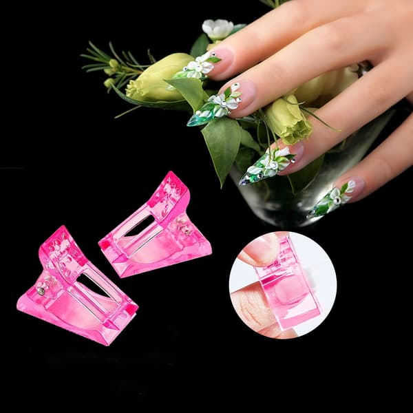 Nagelklämmor för gelnaglar 5-pack Pink