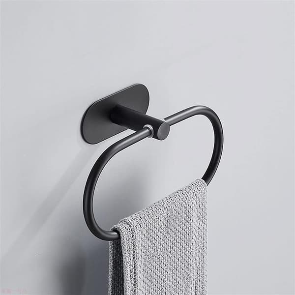 Håndkleholder for baderomsring, rustfritt stål Black