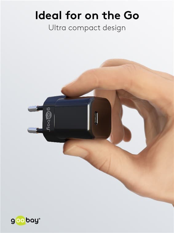 USB-C™ PD GaN hurtigoplader Nano (30 W) sort
