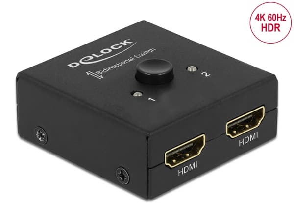 HDMI 2 - 1 Switch bidirectional 4K 60 Hz compact, black