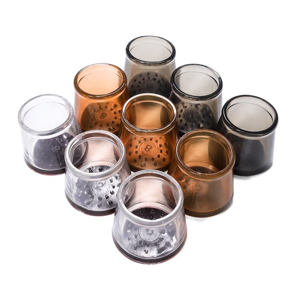 Knotter til møbelføtter, 16-pakning Transparent+Brown S