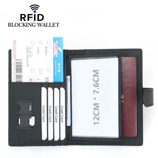 Äkta Läder RFID Passfodral - Säker Reseplånbok