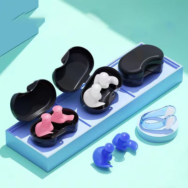 Öronproppar och Näsklämma för Simning Pink