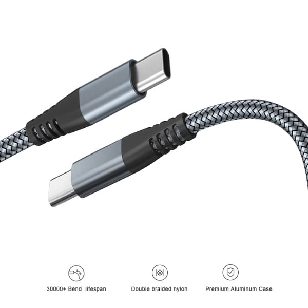 USB-C ladekabel 60 W hurtiglading Grey 1 m