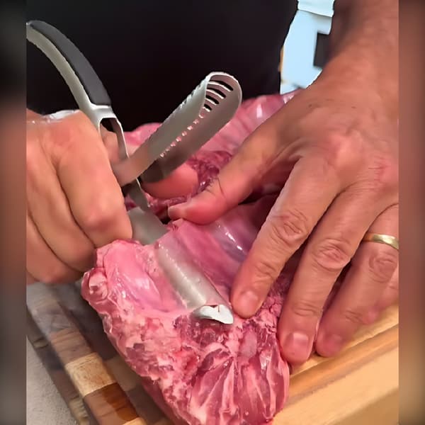 Fjerner til bøfmembran i rustfrit stål — Bueklemme Skridsikker ribbe Sølvskindfjerner til BBQ