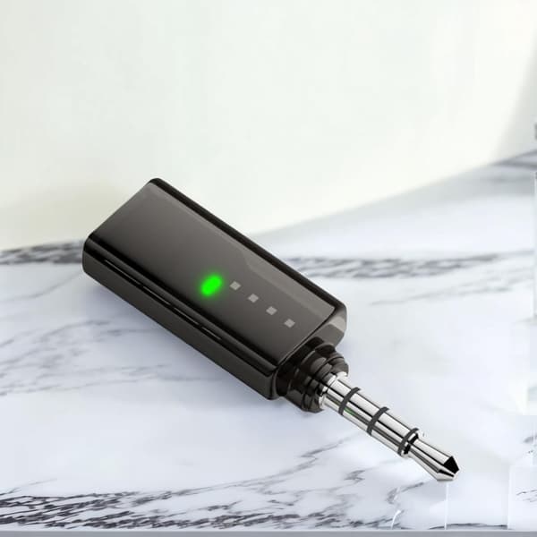 3,5 mm han til USB-C hun lydadapter med indbygget DAC dekoder 16bit/48KHz 40mW output, sort