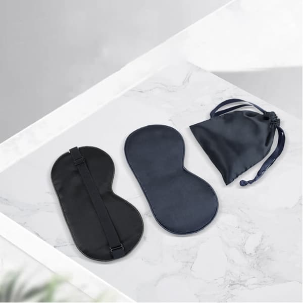 Sovmask i silke - Inklusive Förvaringspåse Black