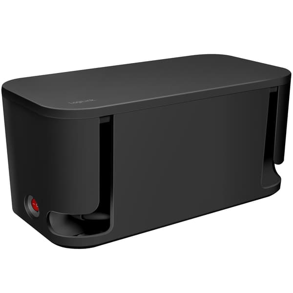 Kabelboks - Kabelskjuler med grenuttak + USB-A/USB-C lading Sort