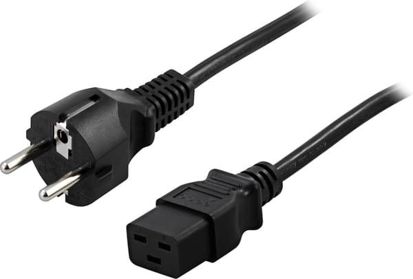 Earthed device cable, straight CEE 7/7 to straight IEC 60320