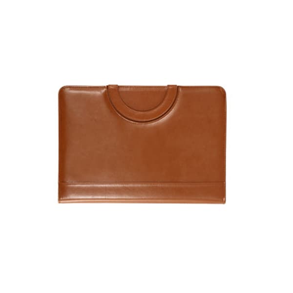 Dokumentmappe med glidelås og håndtak Brown