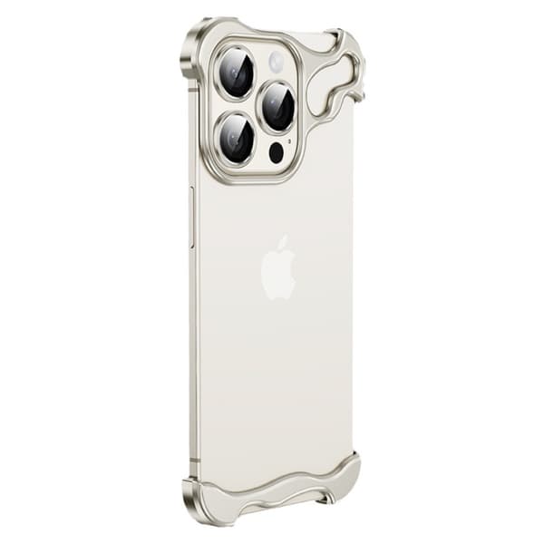 Unikt metallramsfodral + linsskydd för iPhone 14 - Silver