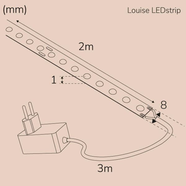 Louise Ledstrip sarja COB-LED DOT IP20 2m??? 3000K???