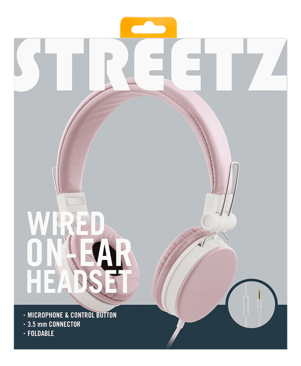 H300 Headphones with microphone, foldable, 3.5 mm, pink