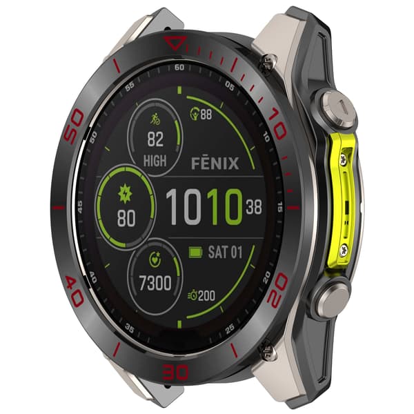 Garmin Tactix 8 Solar -kehys: Musta ja punainen teräspäivitys