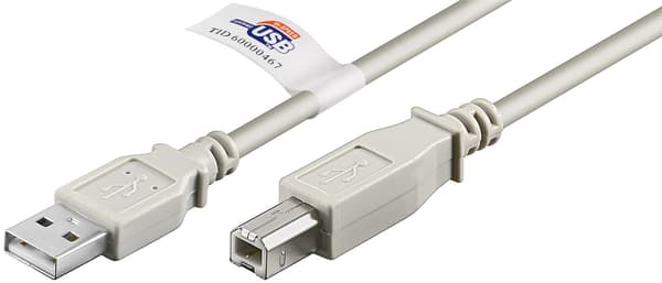 USB 2.0 Hi-Speed -kaapeli USB-sertifikaatilla, harmaa