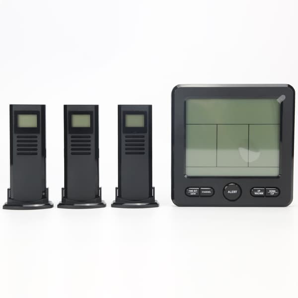 Digital termometer / hygrometer med 3 fjärrsensorer Black