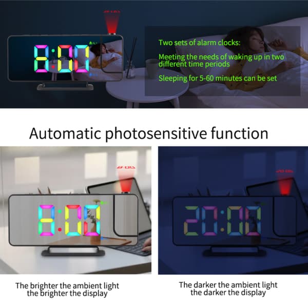 LED projektionsvækkeur