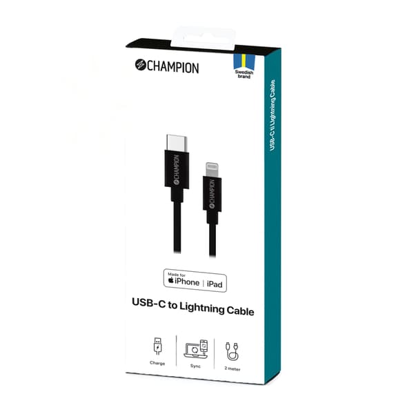 USB-C-Lightning-kaapeli 2 m musta