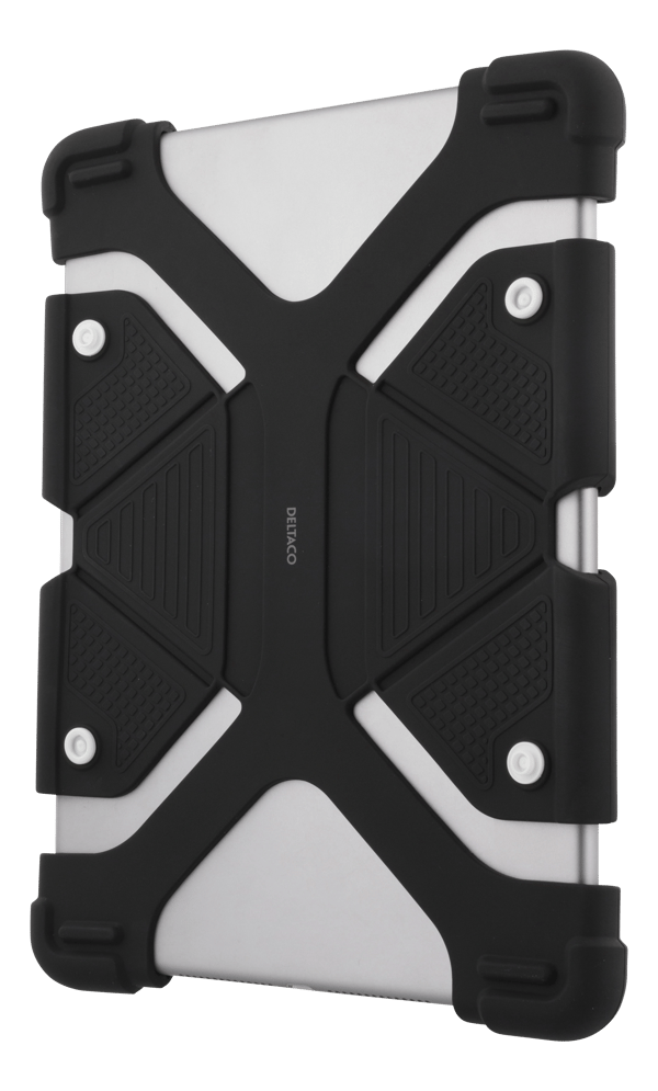 Case in silicone for 9-11.6" tablets, stand, black