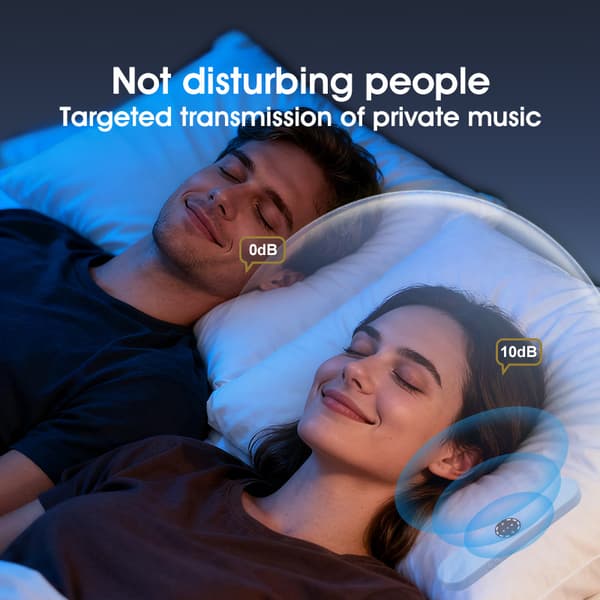 Trådløs 5.4 Bluetooth Bone Conduction Musikboks Søvn Højttaler med Timer og Hvid Støj White
