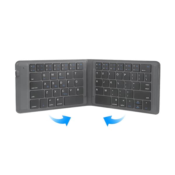 Tri-Fold Læder Bluetooth Tastatur - Bærbart & Stilfuldt