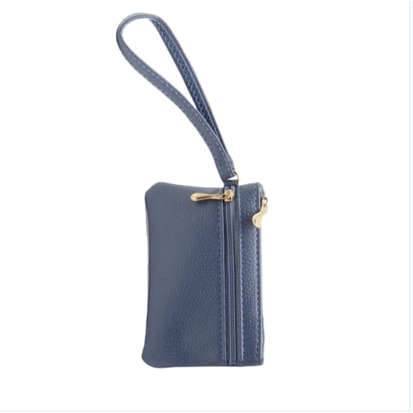 Chic Damplånbok med Dubbel Dragkedja Blue