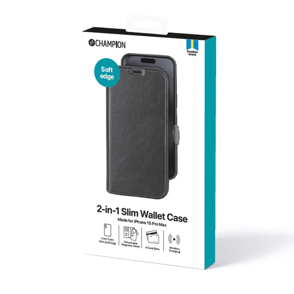 2-i-1 Slim lommebok iPhone 15 Pro Max