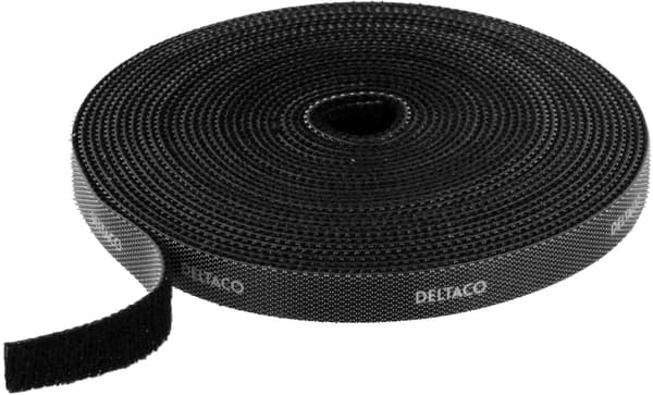 Hook and loop fastener cable ties, width 10mm, 5m, black