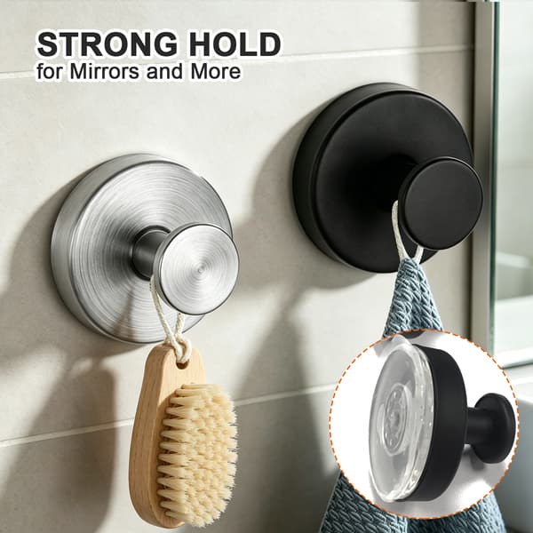 Krok med sugekopp, 2 stk Black