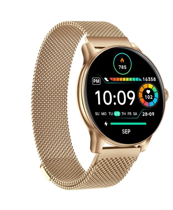 Multifunksjonell Smartklokke med Bluetooth-samtaler, Helseovervåking og Lang Batterilevetid Gold
