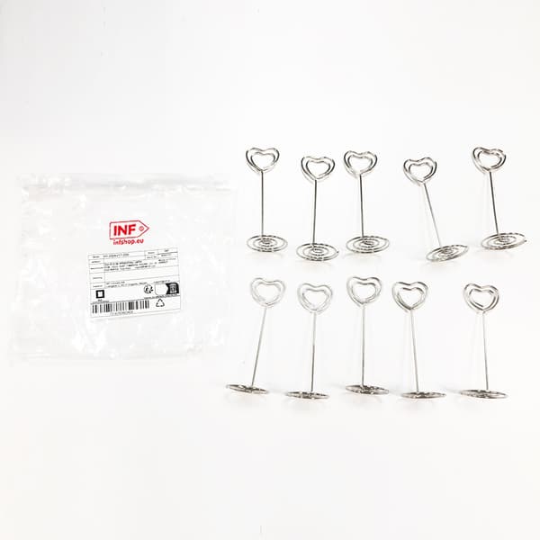 10-pak hjerteformede papirclips Memo Holder Note Holder Silver