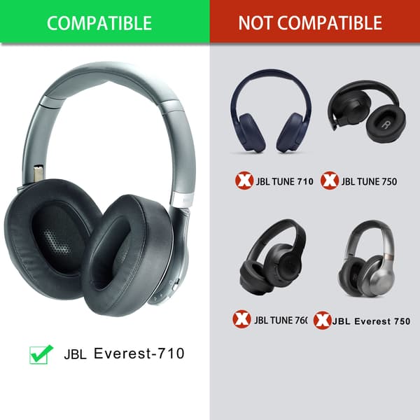 Utskiftbare øreputer for JBL Everest 710 - Titanfarge (2-pakning)