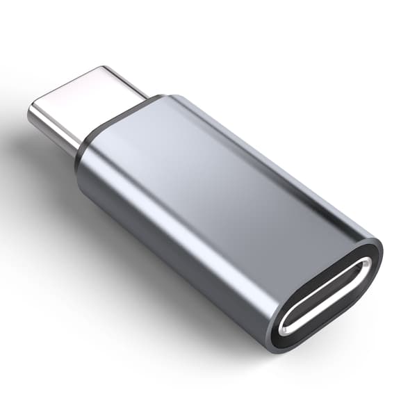 Adapter Lightning (hun) til USB-C (hann), kompatibel med iPhone 15 Grey