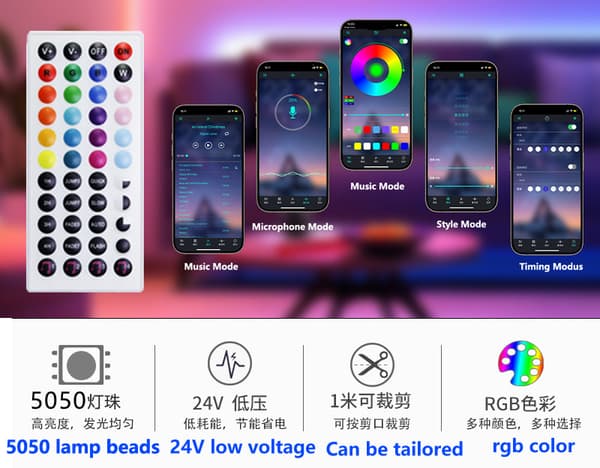 20M LED Strip Lights Kit med Bluetooth App Kontrol