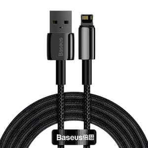 Baseus Tungsten Gold-kabel USB till iP 2.4A 2m (svart)